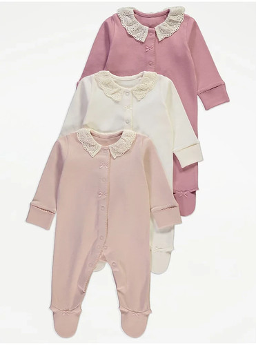 Pack girls sleepsuits 9 - 3, 6-9